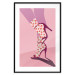 Poster Strawberry Socks - silhouette of female legs in pastel color 123348 additionalThumb 17