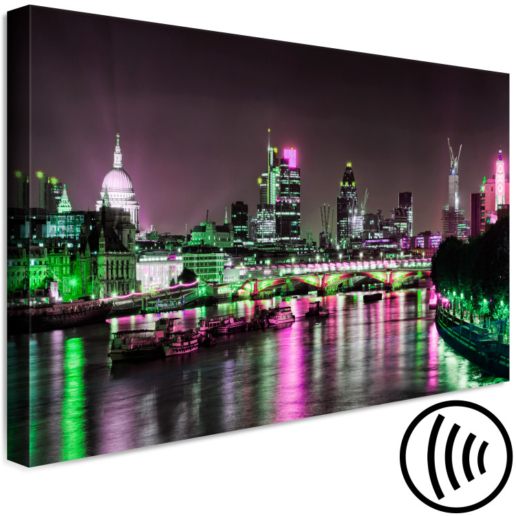 Canvas Print Bridge over the Thames - night London with St. Paul's cathedral 123648 additionalImage 6