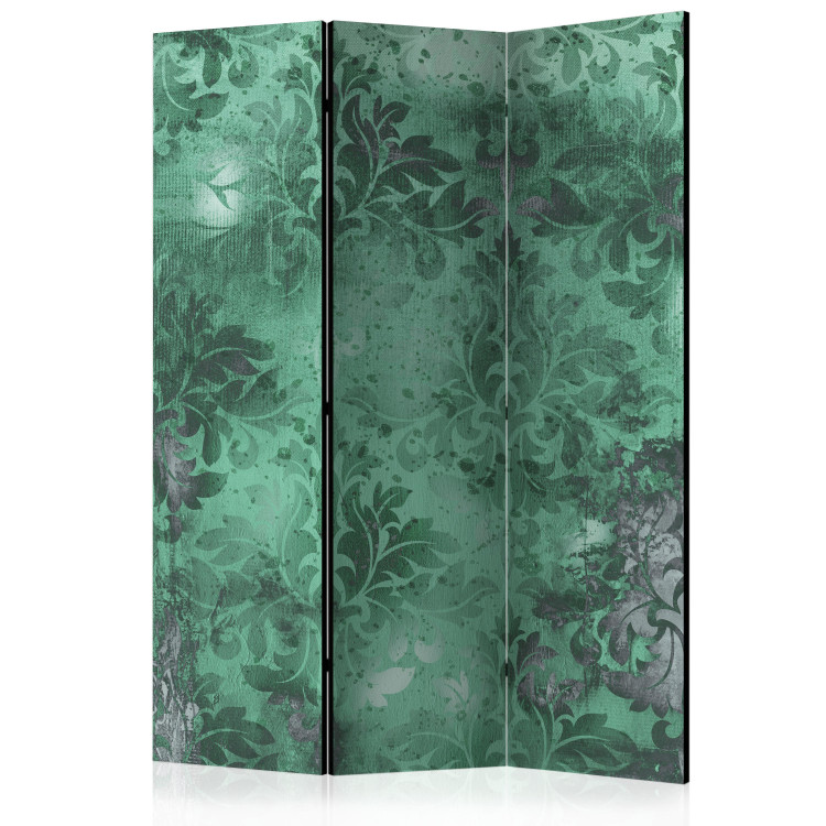 Room Divider Emerald Memory (3-piece) - floral baroque ornaments 124048