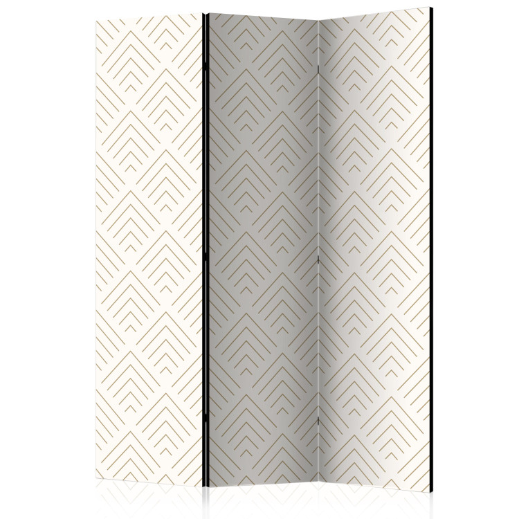 Room Divider Corners (3-piece) - beige background in a geometric brown pattern 124348