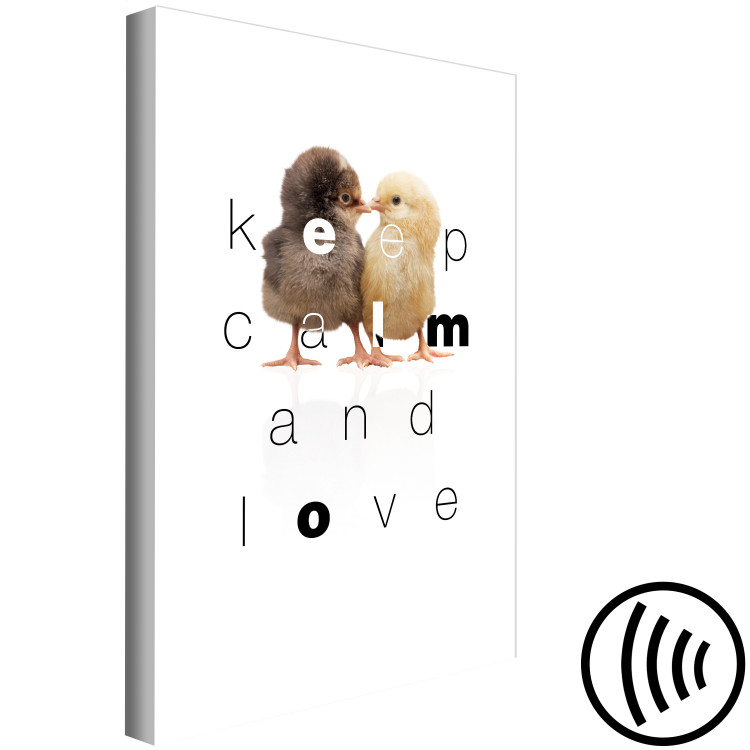 Canvas Art Print English Keep calm and love sign - a composition with two chickens 125248 additionalImage 6