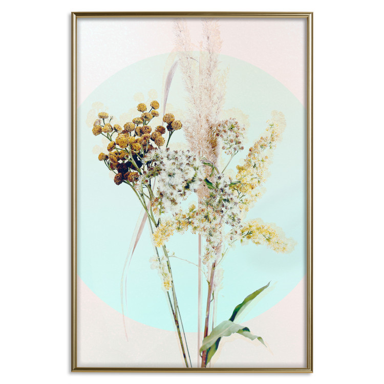 Wall Poster Bouquet in Mint Fullness - spring flowers on a blue pastel background 126548 additionalImage 21