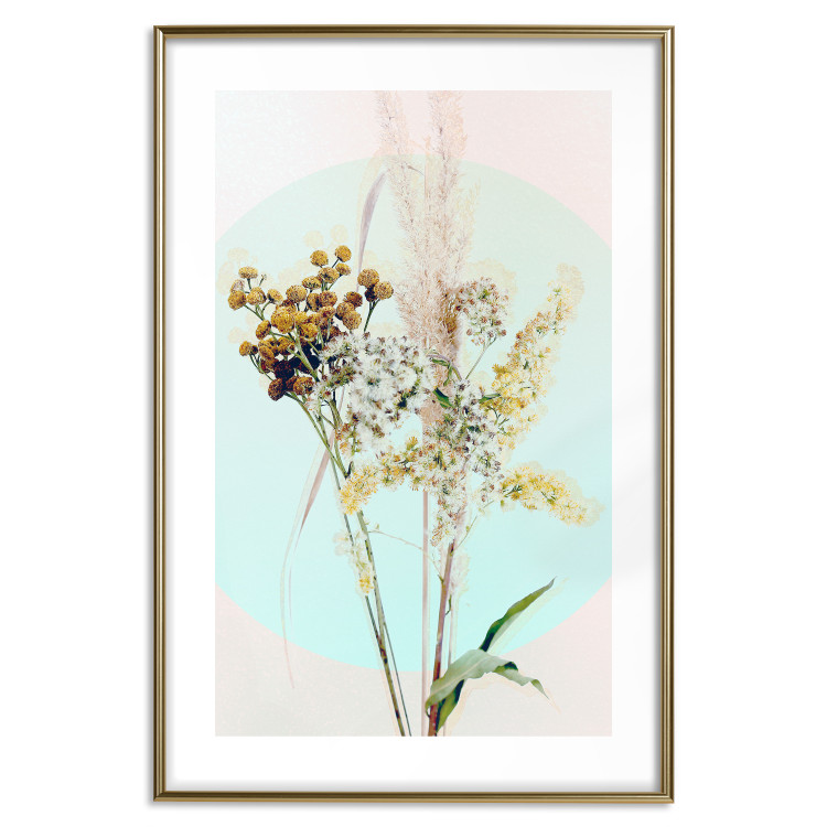 Wall Poster Bouquet in Mint Fullness - spring flowers on a blue pastel background 126548 additionalImage 14