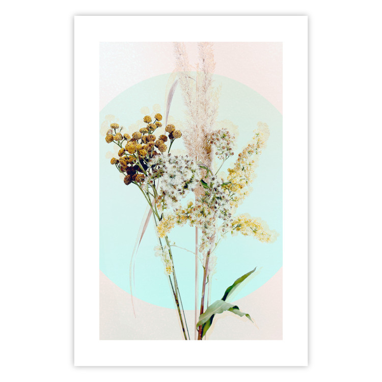 Wall Poster Bouquet in Mint Fullness - spring flowers on a blue pastel background 126548 additionalImage 25
