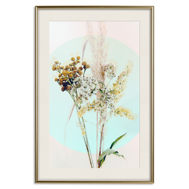 Wall Poster Bouquet in Mint Fullness - spring flowers on a blue pastel background 126548 additionalImage 20