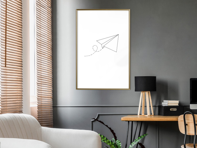 Wall Poster Paper Airplane - abstract airplane with geometric figures 128048 additionalImage 13