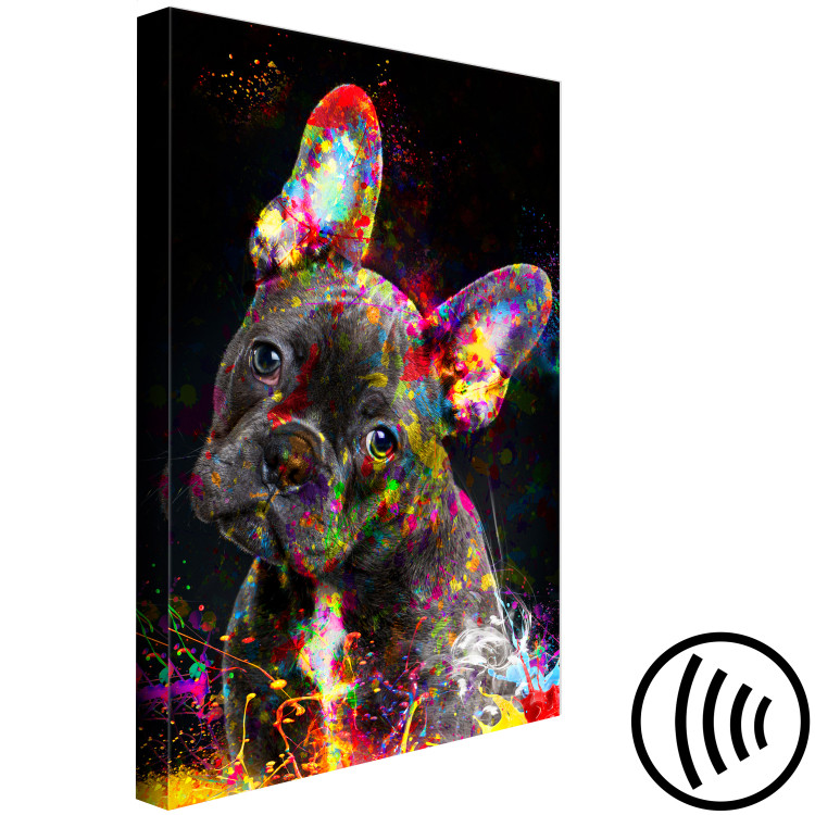 Canvas Art Print Marufi (1-part) vertical - abstract multicolored portrait of a dog 128348 additionalImage 6