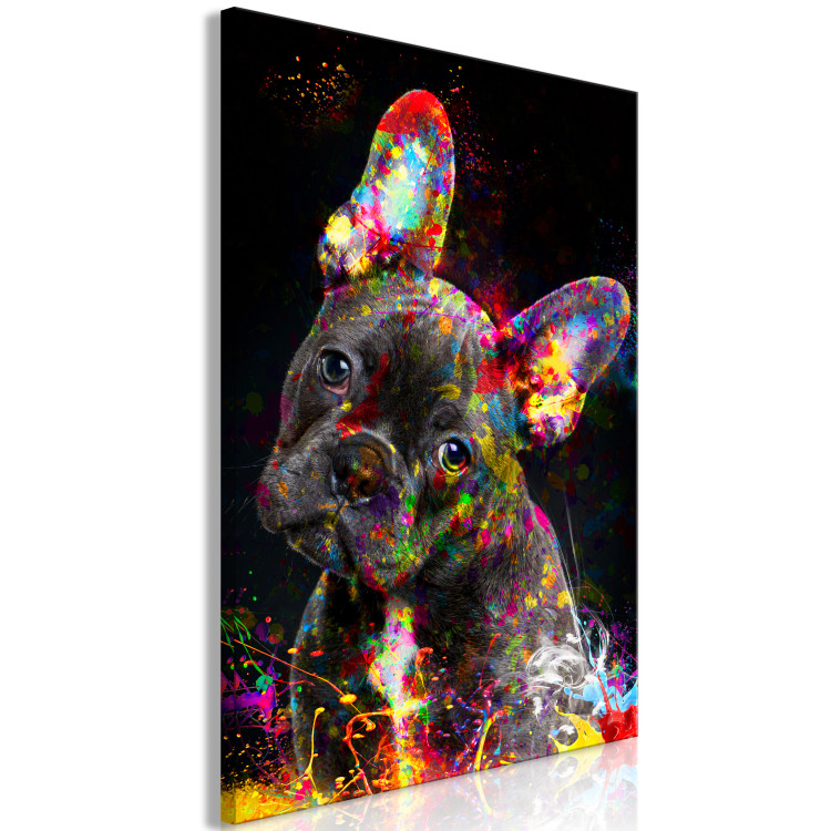 Canvas Art Print Marufi (1-part) vertical - abstract multicolored portrait of a dog 128348 additionalImage 2