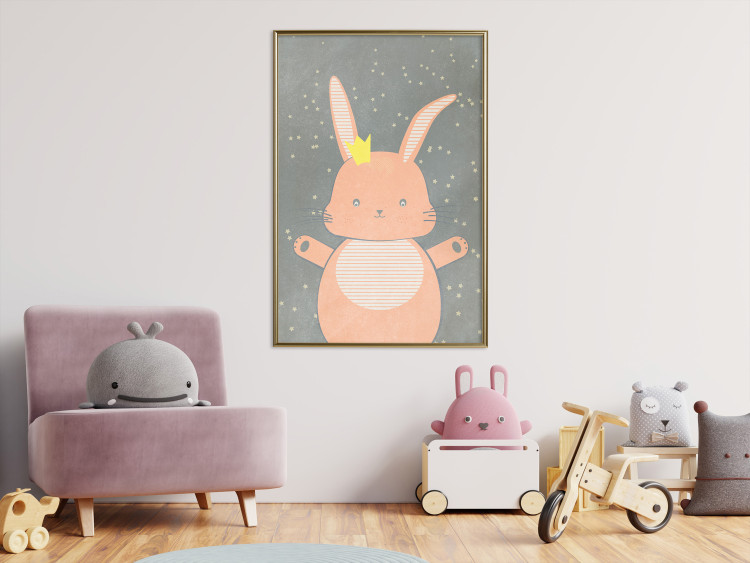 Poster Pink Princess - abstract colorful animal against black sky 129548 additionalImage 7