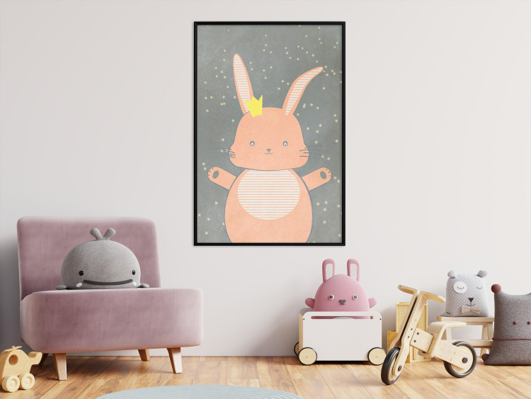 Poster Pink Princess - abstract colorful animal against black sky 129548 additionalImage 6