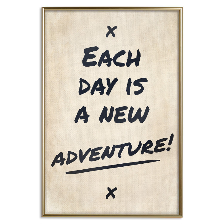 Wall Poster Each Day is a New Adventure! - black text on a beige texture 130448 additionalImage 21