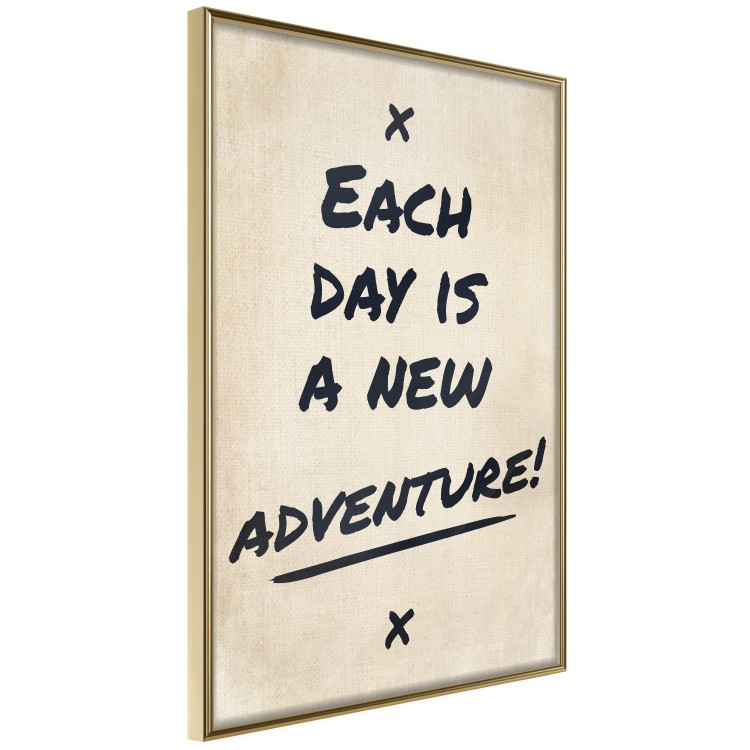 Wall Poster Each Day is a New Adventure! - black text on a beige texture 130448 additionalImage 12