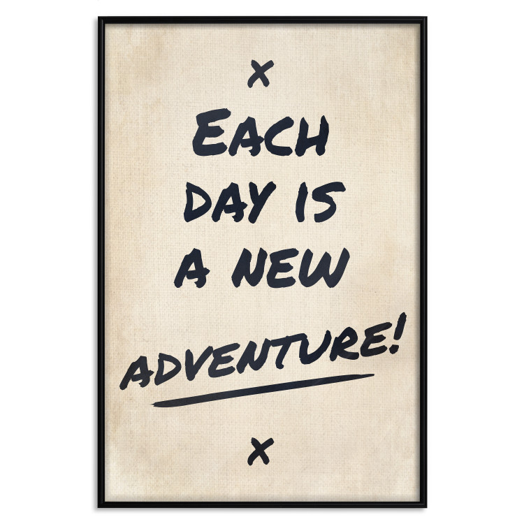 Wall Poster Each Day is a New Adventure! - black text on a beige texture 130448 additionalImage 18