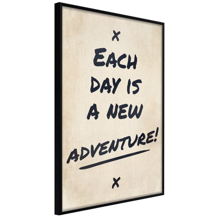 Wall Poster Each Day is a New Adventure! - black text on a beige texture 130448 additionalImage 11