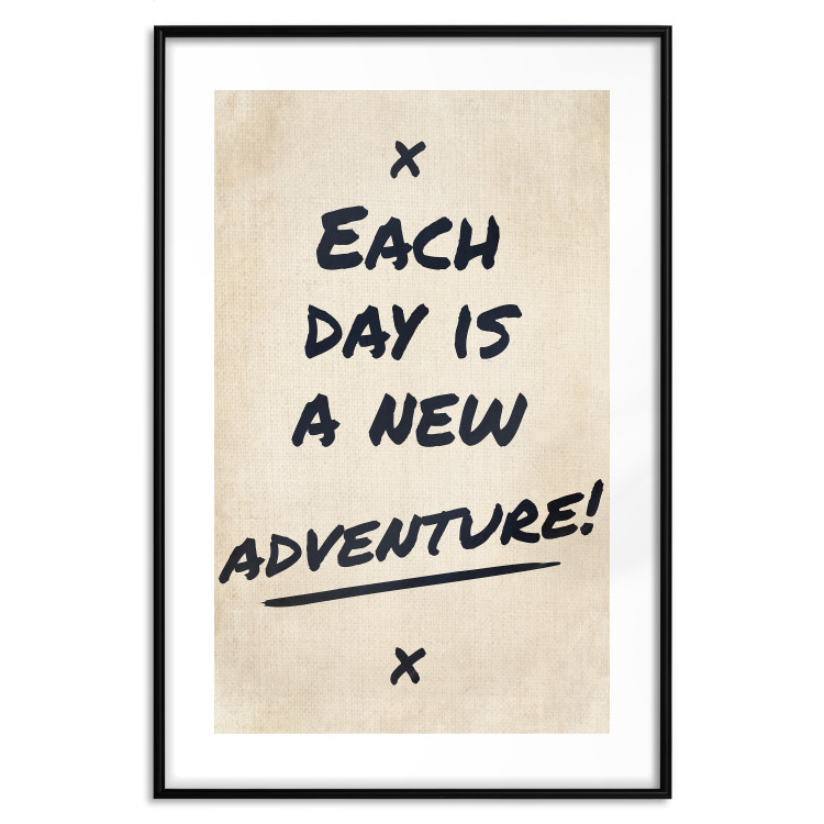 Wall Poster Each Day is a New Adventure! - black text on a beige texture 130448 additionalImage 15
