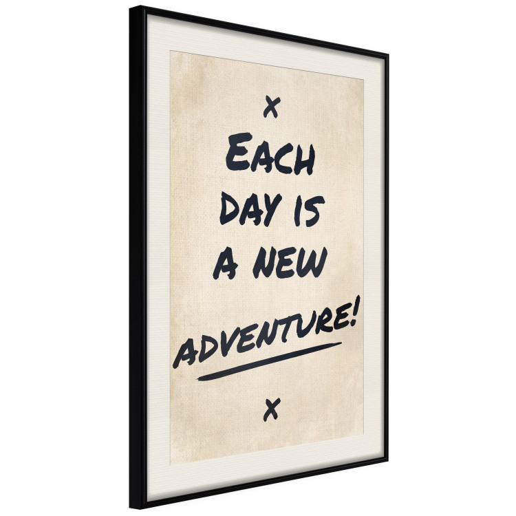 Wall Poster Each Day is a New Adventure! - black text on a beige texture 130448 additionalImage 2