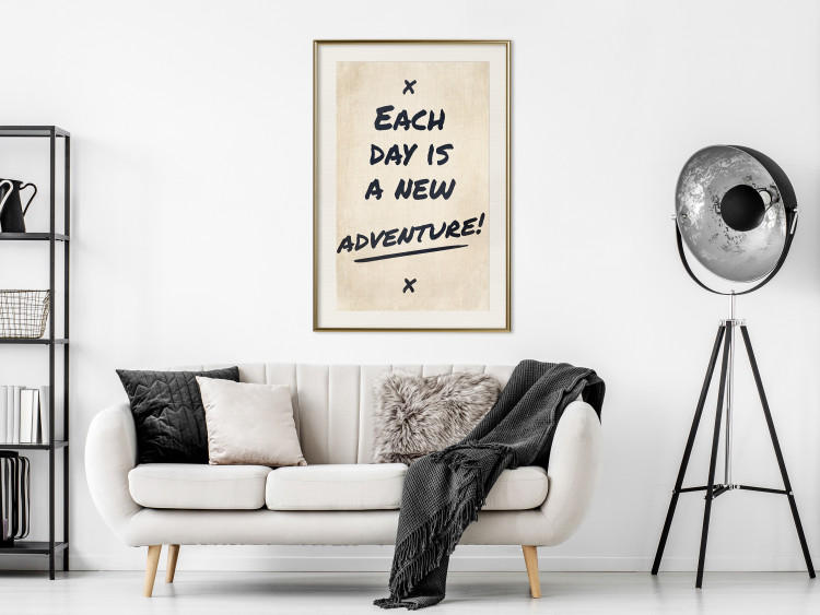 Wall Poster Each Day is a New Adventure! - black text on a beige texture 130448 additionalImage 22