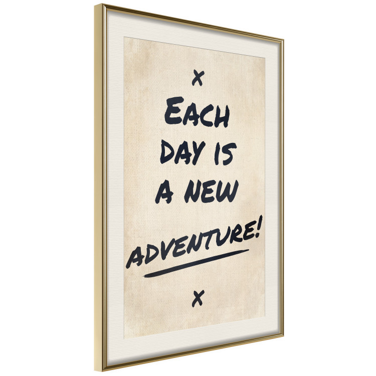 Wall Poster Each Day is a New Adventure! - black text on a beige texture 130448 additionalImage 3