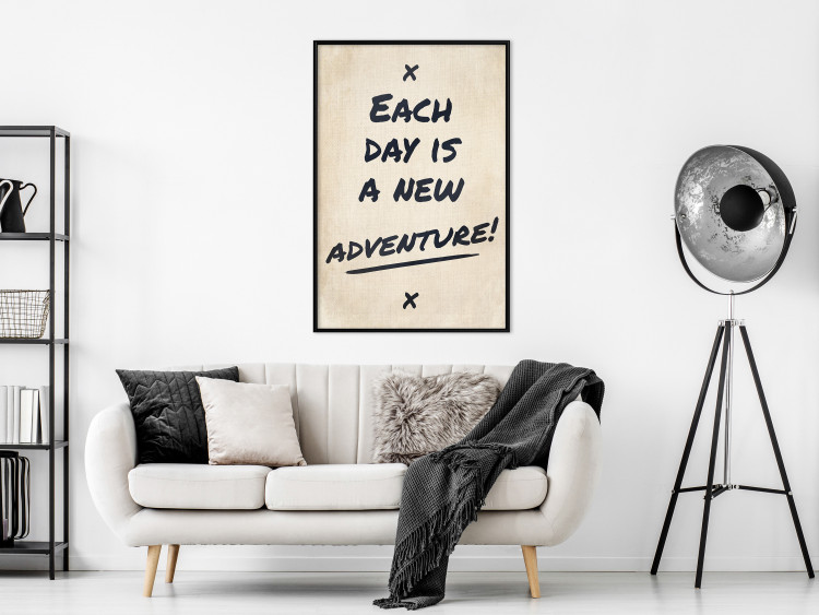 Wall Poster Each Day is a New Adventure! - black text on a beige texture 130448 additionalImage 4