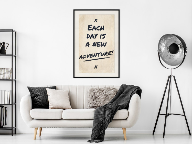 Wall Poster Each Day is a New Adventure! - black text on a beige texture 130448 additionalImage 24