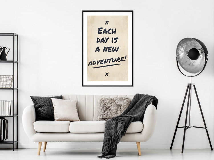 Wall Poster Each Day is a New Adventure! - black text on a beige texture 130448 additionalImage 23