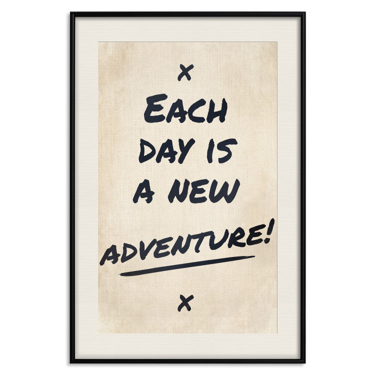 Wall Poster Each Day is a New Adventure! - black text on a beige texture 130448 additionalImage 19