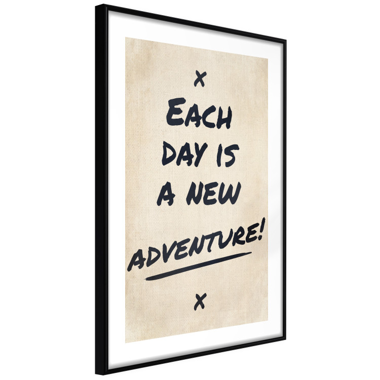 Wall Poster Each Day is a New Adventure! - black text on a beige texture 130448 additionalImage 6