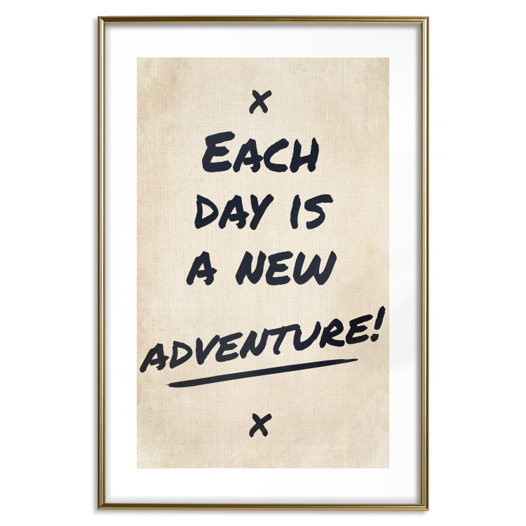 Wall Poster Each Day is a New Adventure! - black text on a beige texture 130448 additionalImage 16
