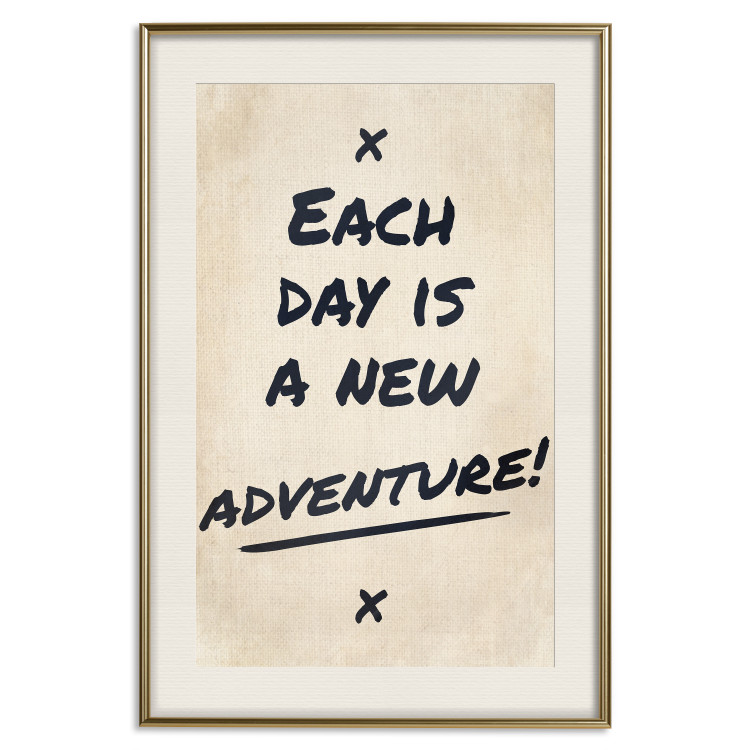 Wall Poster Each Day is a New Adventure! - black text on a beige texture 130448 additionalImage 20
