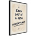 Wall Poster Each Day is a New Adventure! - black text on a beige texture 130448 additionalThumb 2