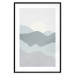 Poster Sun over Mountains - abstract gray landscape of hills with sun 130548 additionalThumb 17