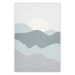 Poster Sun over Mountains - abstract gray landscape of hills with sun 130548