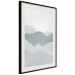 Poster Sun over Mountains - abstract gray landscape of hills with sun 130548 additionalThumb 2