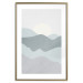 Poster Sun over Mountains - abstract gray landscape of hills with sun 130548 additionalThumb 16