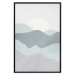 Poster Sun over Mountains - abstract gray landscape of hills with sun 130548 additionalThumb 18