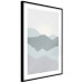 Poster Sun over Mountains - abstract gray landscape of hills with sun 130548 additionalThumb 8