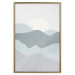 Poster Sun over Mountains - abstract gray landscape of hills with sun 130548 additionalThumb 21