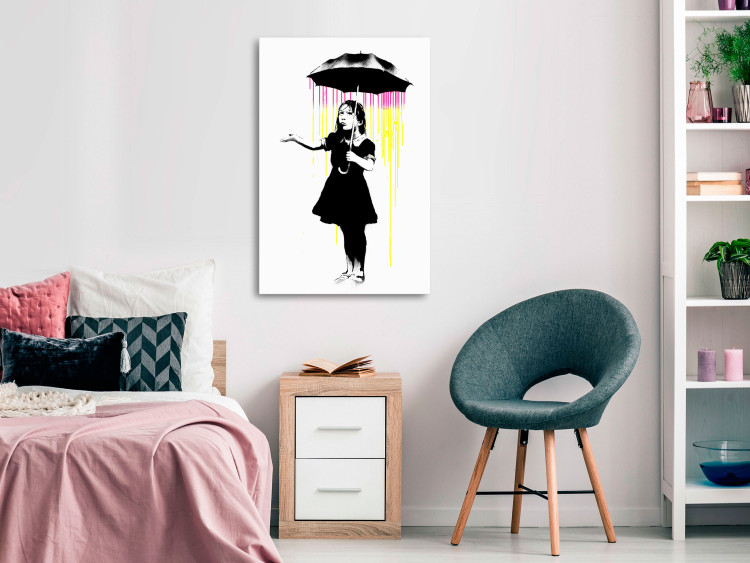 Canvas Art Print Girl with Umbrella (1 Part) Vertical 132448 additionalImage 3