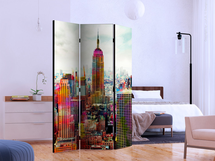 Folding Screen Colors of New York City (3-piece) - architecture of New York City 132848 additionalImage 2