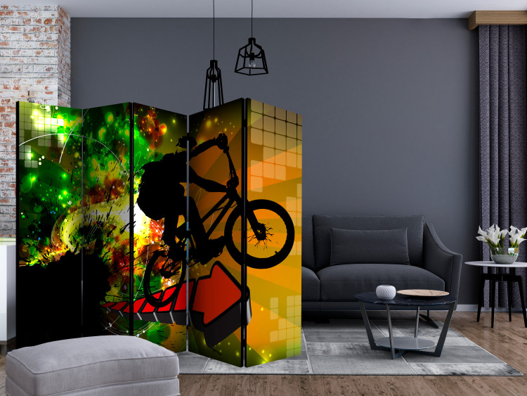 Room Divider Screen Cycling Evolutions II (5-piece) - colorful sports composition 133348 additionalImage 4