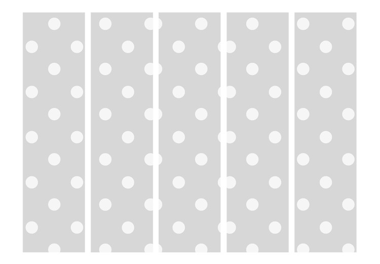 Folding Screen Joyful Polka Dots II (5-piece) - composition in dots and gray background 133448 additionalImage 3