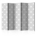 Folding Screen Joyful Polka Dots II (5-piece) - composition in dots and gray background 133448