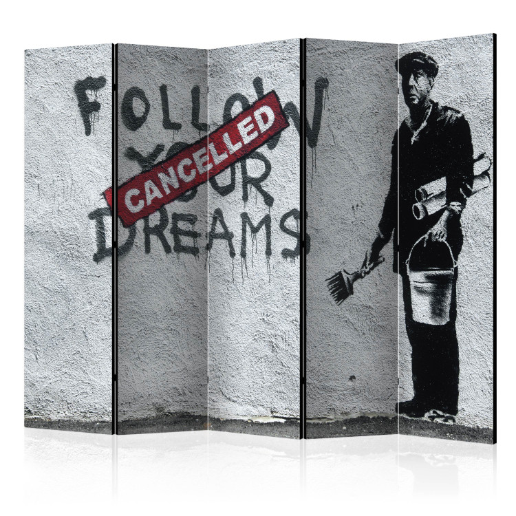 Room Divider Dreams Cancelled (Banksy) II (5-piece) - mural with English writings 133548