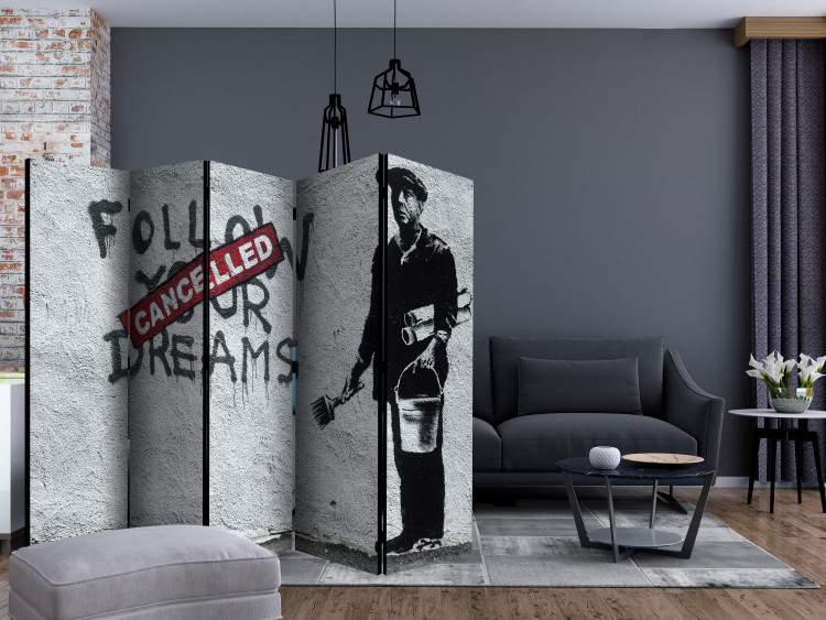 Room Divider Dreams Cancelled (Banksy) II (5-piece) - mural with English writings 133548 additionalImage 4