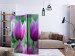 Room Divider Purple Spring Tulips - colorful flowers against green foliage 133948 additionalThumb 4