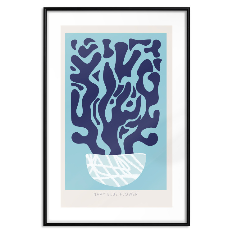 Wall Poster Navy Composition - English texts and an abstract plant 135648 additionalImage 2