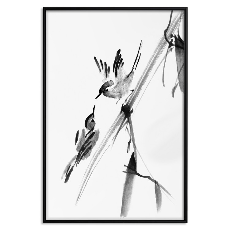Poster Winged Love - minimalist composition of birds among trees 136048 additionalImage 17