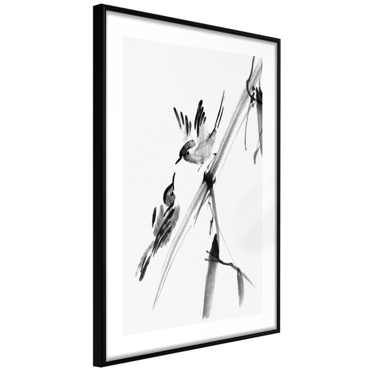 Poster Winged Love - minimalist composition of birds among trees 136048 additionalImage 7