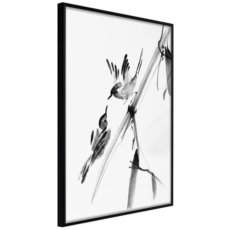 Poster Winged Love - minimalist composition of birds among trees 136048 additionalImage 5