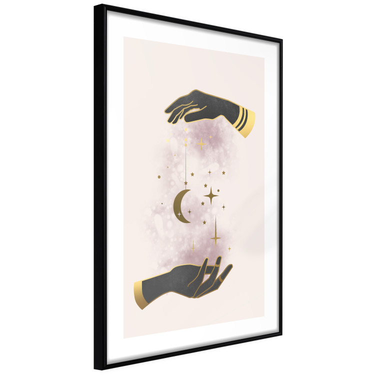 Poster Total Magic - extraordinary abstraction with hands and moon on a beige background 136548 additionalImage 5